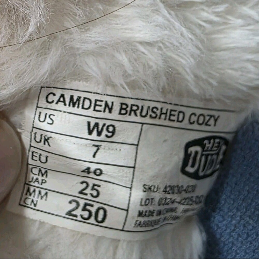 Hey Dude Camden Brushed Cozy Boots Size 9 Gray Slip Aztec Winter Blue EUC - Picture 4 of 12